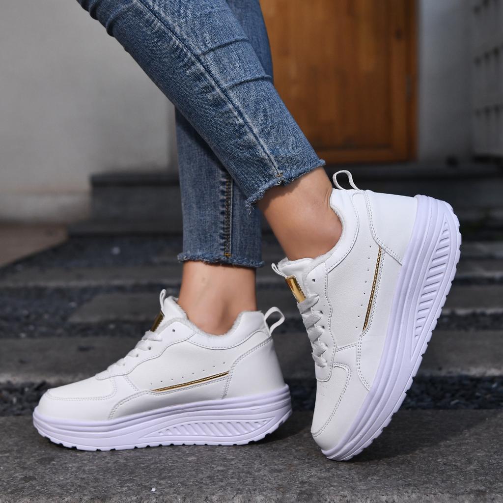 TUINANLE Women's High Top Cotton Sports Boots Winter Thick Warm Velvet Lining Sneakers Plush Shoes