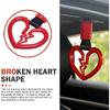 2 PCS Broken Heart Car Handle Strap, Drift Charm Handle Strap, Auto Heart Shape Rear Bumper Warning Hanging Ring, Fashion Love Decoration for Most