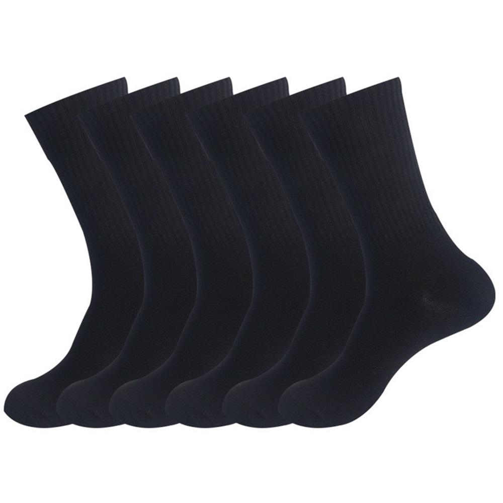 3/6Pairs of Plain Black and White Socks, Simple and Comfortable Mid-Calf Socks, Suitable for Autumn and Winter, Men's  Socks