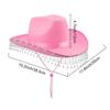 Retro Shiny Western Cowboy Hat Glitter Ethnic Style Cowgirl Hat Sunscreen Wide Brim Top Hat Stage Performance