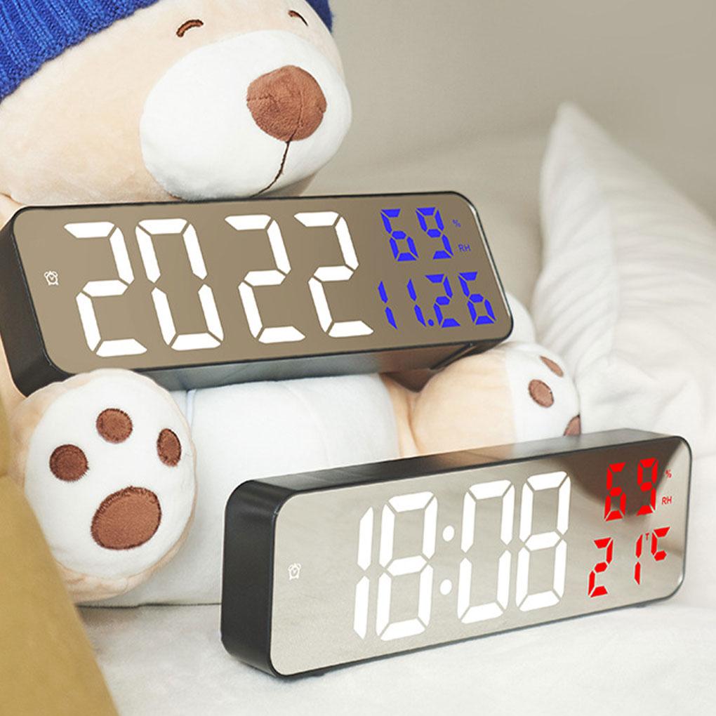Large LED Digital Clock - Powered By Battery Two Placement Options Temperature Timer 15 Large