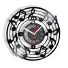 Music Notes Wall Art Treble Clef Vinyl Record Wall Clock Hanging Sheet Music Art Vintage Watch Rock N Roll Music Lover Gift