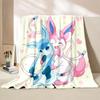 Multiple Sizes Pokemon Cute Sylveon Eevee Flannel Blanket for Home Sofa Office Break Blanket Children Student Kids Luxury Gifts