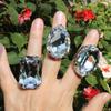 3PCs Square Shape Vintage Wedding Ring Adjustable Size Adjustable Crystal Ring  Party Accessories