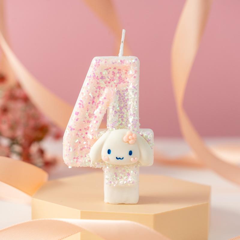 Creative Cute Cartoon Rabbit Number Birthday Candle Cake Decoration Party Dessert