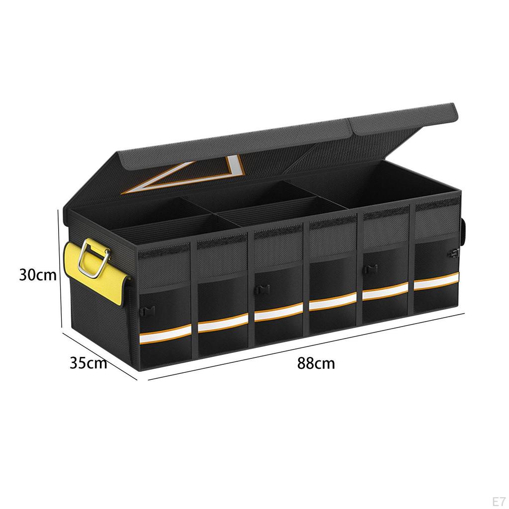 Car Trunk Organizer Cargo Storage Container Large Capacity Versatile Multi Compartments for Sedan