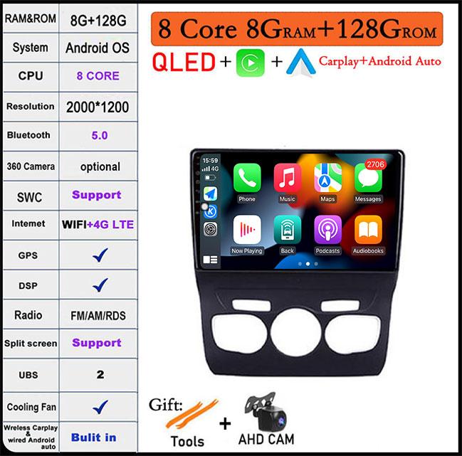 10.1'' Android 14 For Citroen C4 C4L DS4 2013 - 2016 Car Acesssories Navigation GPS Car Radio Multimedia Video Player 4G LTE