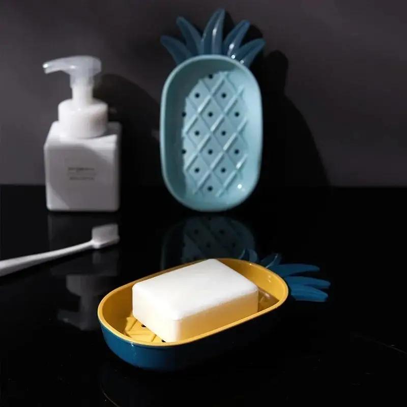 Bathroom SoapDish With Drain Water SoapContainer Toilet Soap Box Tray StandDrain Bath Tools Soaps Holder Dishes For SoapPads