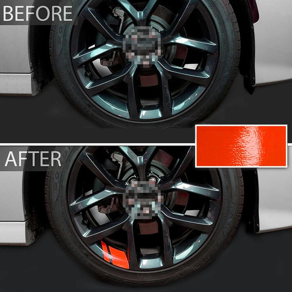 6Pcs Reflective Car Wheel Rim Vinyl Stickers Hash Mark Stripe Racing Wheel Hub Decals for Size 18" - 21" decorative sticker