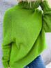 Solid Color High Neck Raglan Sweater - Loose Fit, Casual Long Sleeve Pullover