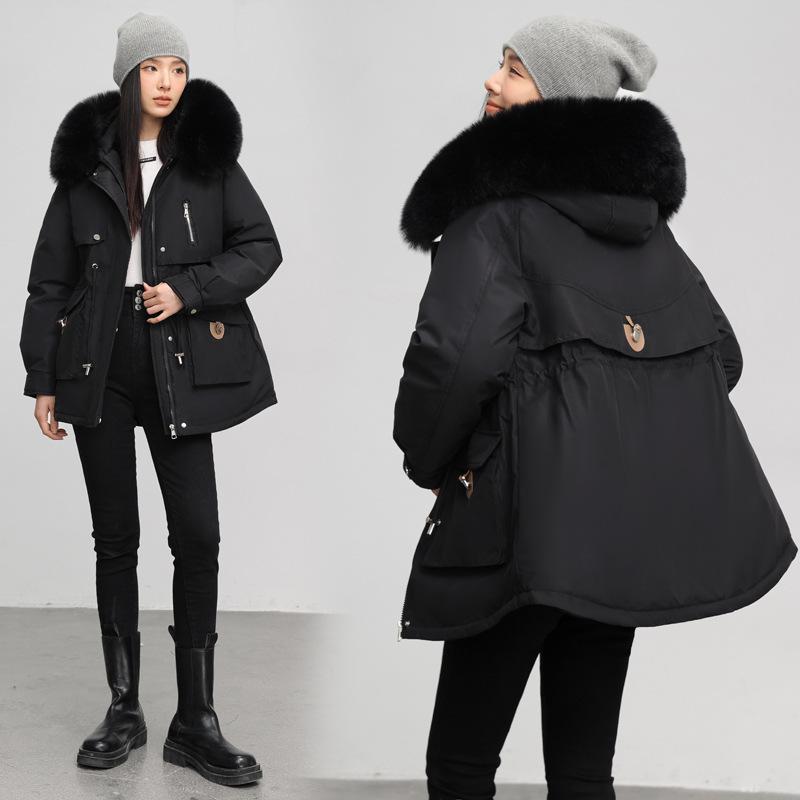 Women's Clothing Velvet Thickened Pie Overcomes Women's Short Winter New Big Fur Collar Slim and Thin Cotton Jacket