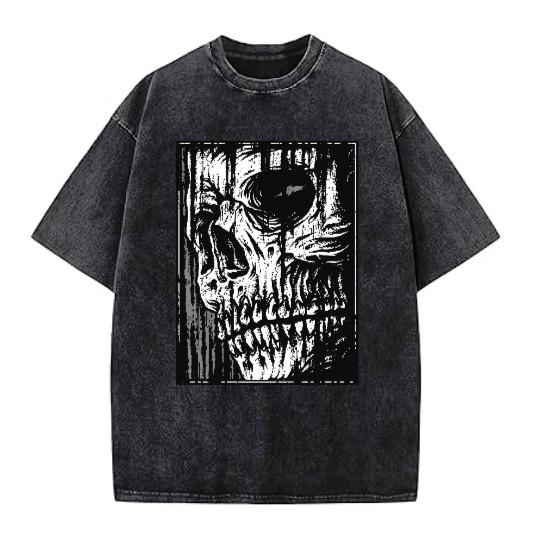Illustration Grafik Vintage Ausgeblichenes T-Shirt Oversized Unisex Streetwear P1-03V
