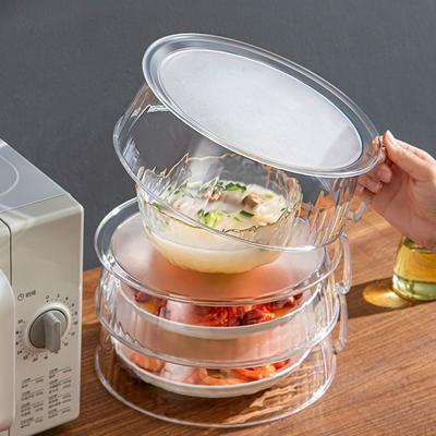 Transparent Microwave Food Cover with Handle Food Plates  Vegetable and Fruit