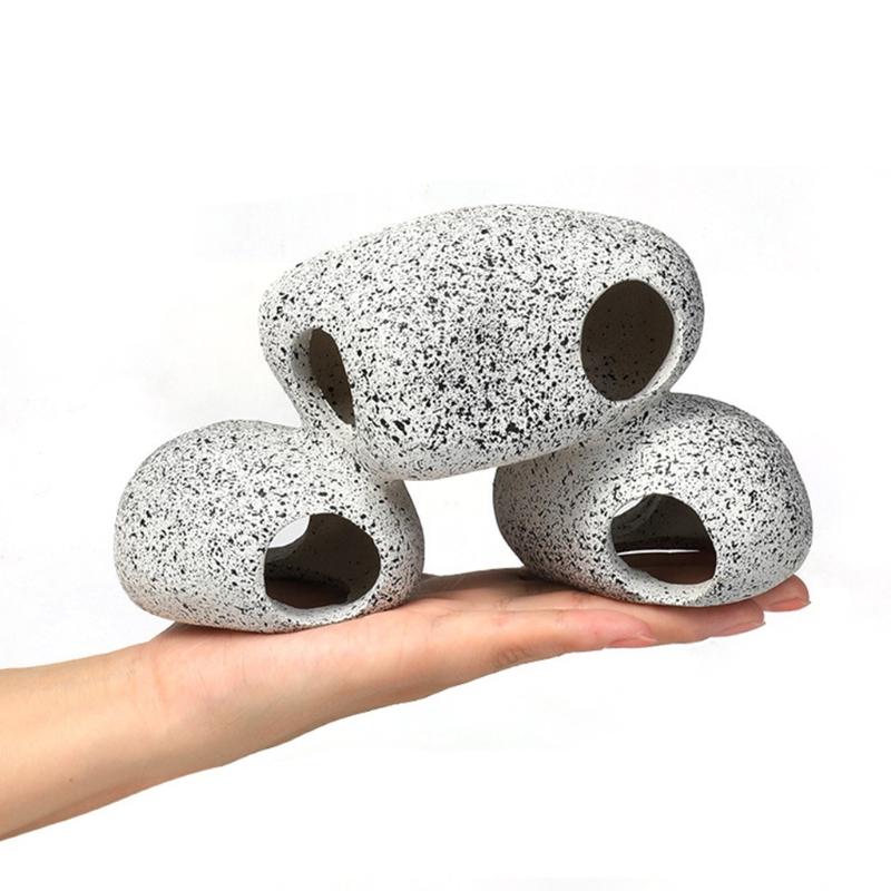 Aquarium Rock Cave Fish Tank Pond Hideaway for Shrimp Cichlid Hiding Breeding Spawning Hideout Decor Fish Tank Stone Ornament