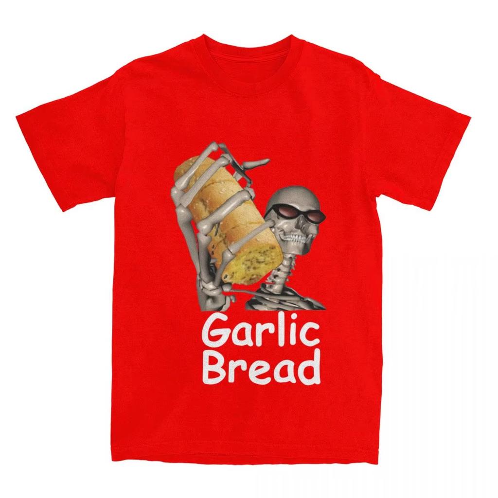 Streetwear Funny Meme I Love Garlic Bread Skeleton T-shirts Women's Unisex Bavlněné Letní Casual Harajuku Oversized Short Sleeve