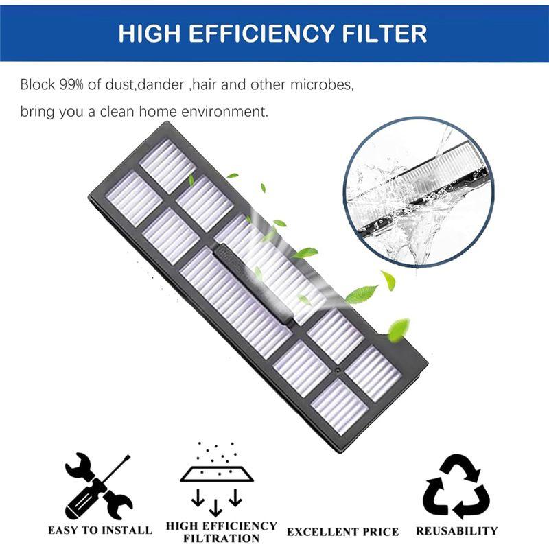 AEE4-Parts For Eufy X10 Pro Omni Robot Vacuum,1 Roller Brush,3 HEPA Filters,6 Side Brushes,6 Mop Cloths,6 Dust Bags