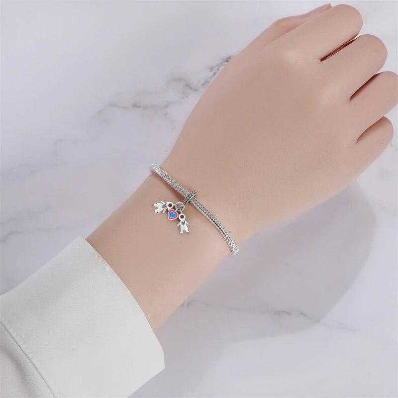 100% Authentic Copper Metal Metal Charm Bead Component Bead Components Boy and Girl Pendant Bead Component Charm Bead Components Compatible With High