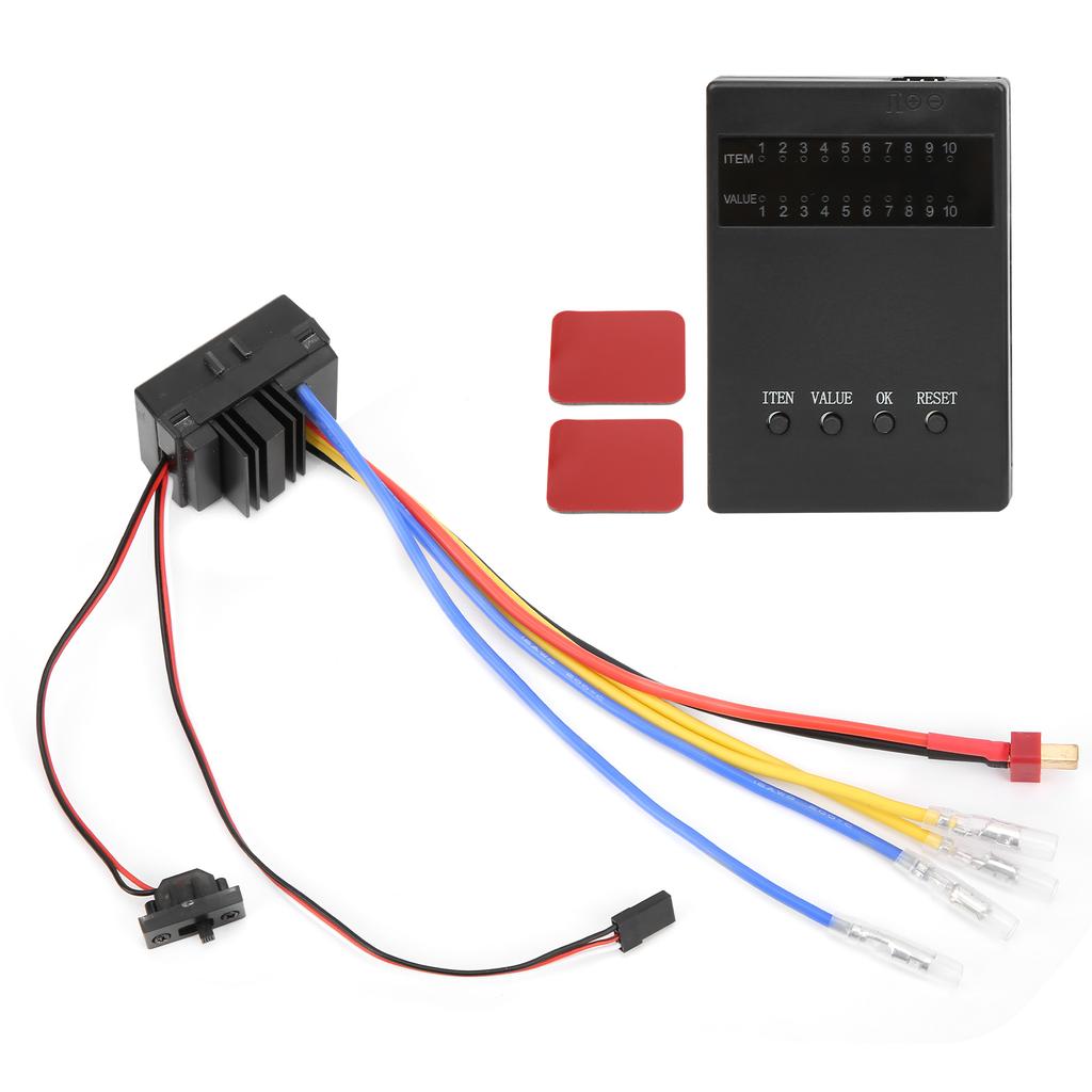 RC 80A Brushed Waterproof ESC Speed Controller with Program Card Set for 1 8 1 10 RC Cars