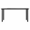 7 Piece Outdoor Dining Set Brown Poly Rattan Table with Glass Top