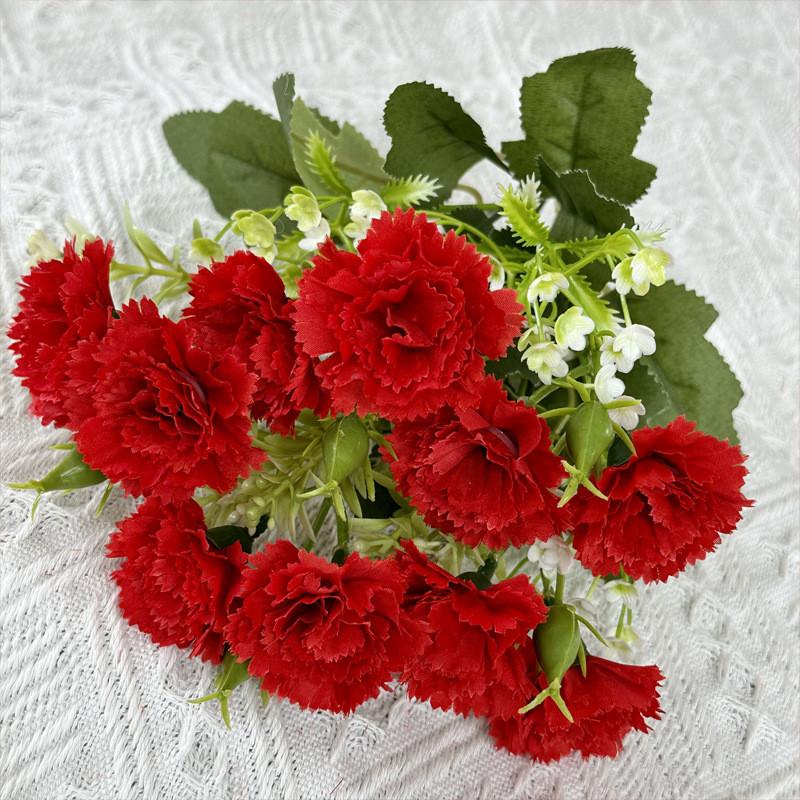 

Artificial Mini Flower Carnation Wedding Hotel Restaurant Decoration Desktop Red