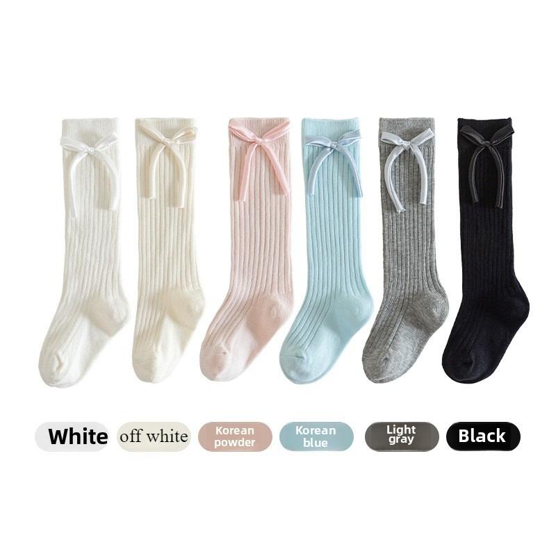 Children's Socks Spring and Autumn Style Princess Style Bow Calf Socks Girls Student JK Medium-sized Children's Stockings