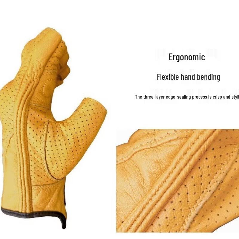 Yining Retro Half-Finger Motorcycle Riding Gloves