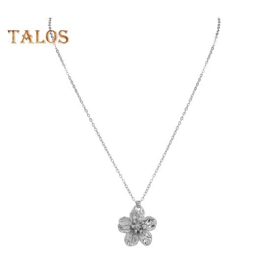 

Цветочное ожерелье для женщин Металлическое ожерелье с подвеской в виде цветка Гипоаллергенные украшения для свадеб, дней рождения, годовщин серебряный