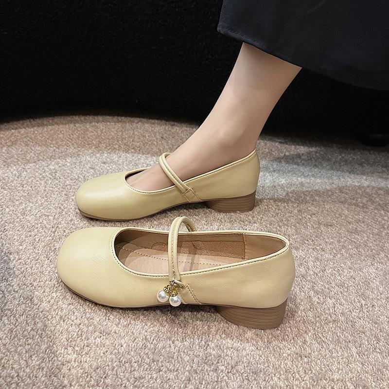 

Туфли Мэри Джейн с квадратным носком женские ретро новые на толстом каблуке одинарные туфли мягкая подошва универсальная обувь 40 жёлтый