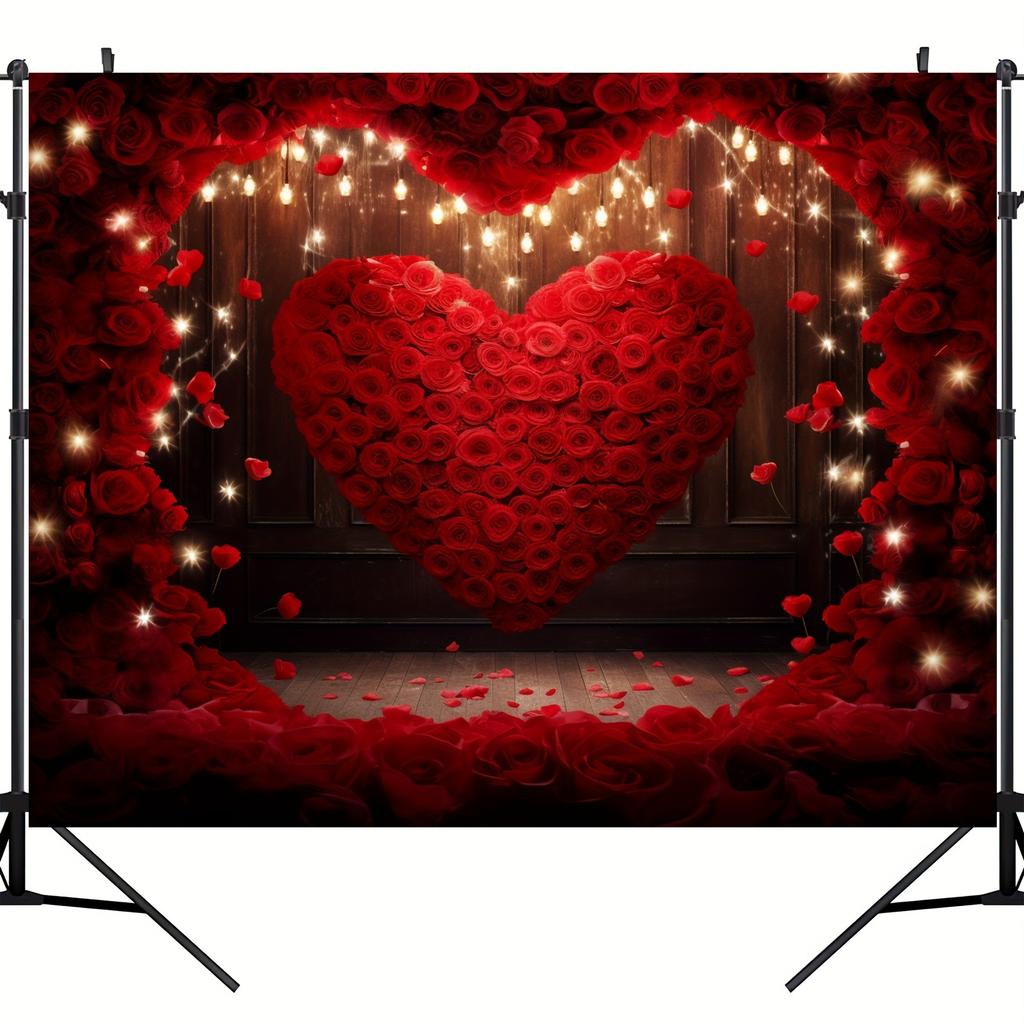 Fond de photographie de roses rouges Mur de fleurs Fond pour la Saint-Valentin Décoration de fête de mariage Mariée Fête des Mères