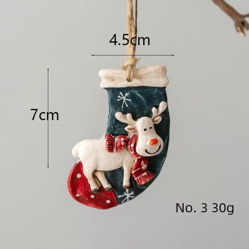 American Retro Christmas Resin Elk & Trojan Horse Tree Pendant Decor