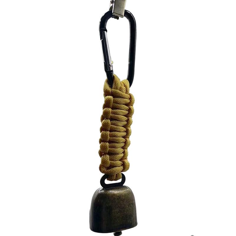 Outdoor Camping Warning Bell with Paracord Keychain Lanyard