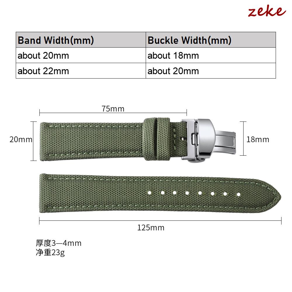 Waterproof Sailcloth Watch Band Premium Sailcloth Strap Butterfly Clasp Durable Nylon Quick Release Bracelet 20mm 22mm Wristbelt