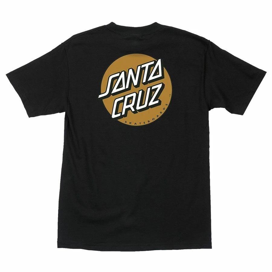 Santa Cruz OTHER DOT Skateboard T Shirt BLACK w/GOLD Dot XL