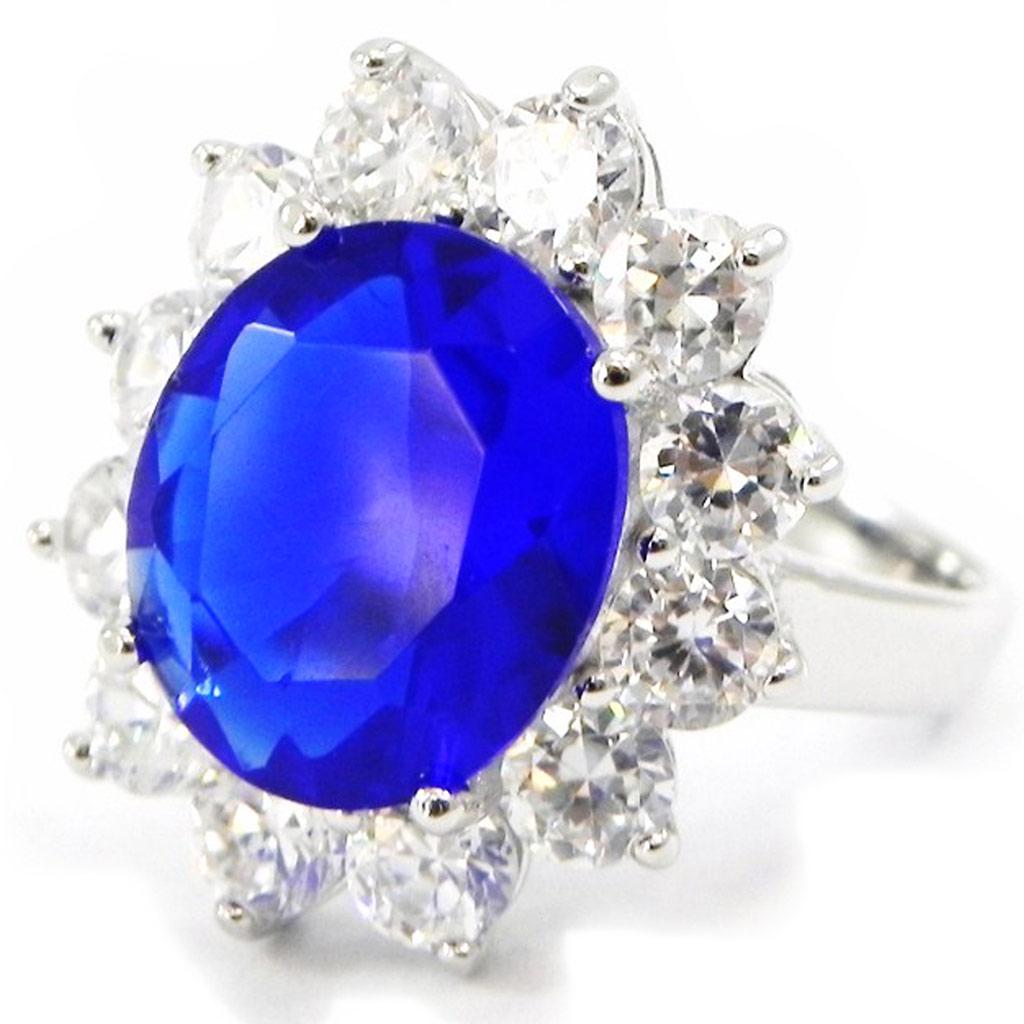 

Серебряное кольцо Victorina синее