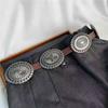 Western Style Cowboy Metal Carved Belts Wide Ethnic Style Waistband  Dress Decoration