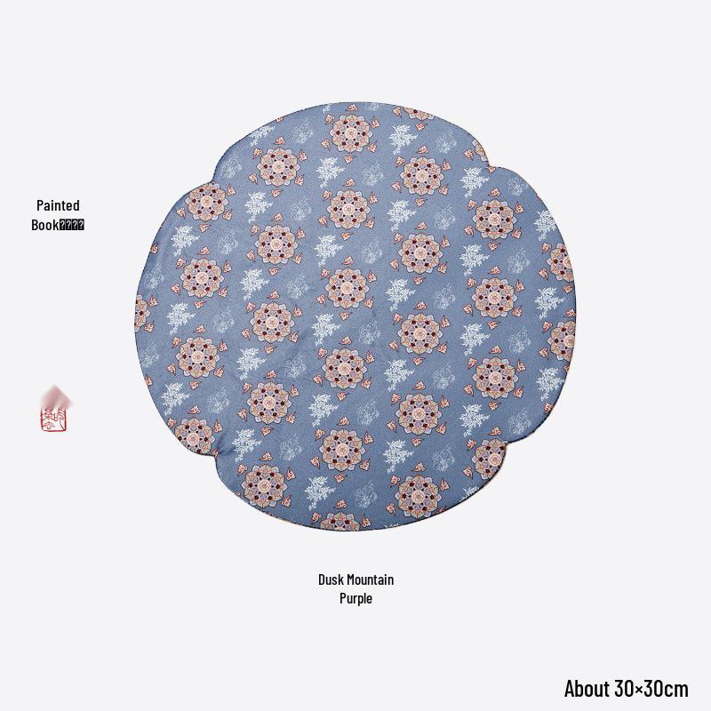 High-Grade Chinese Silk Plum Blossom Tea Mat - Square, Waterproof, Anti-Scalding, Small