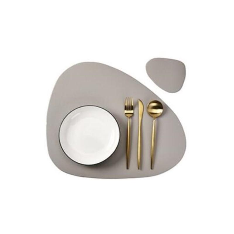 1/4/10 Sets Black Faux Leather Placemats & Coasters Set Round Oval Dining Table Mats for Home Christmas Gift Placemats Sets