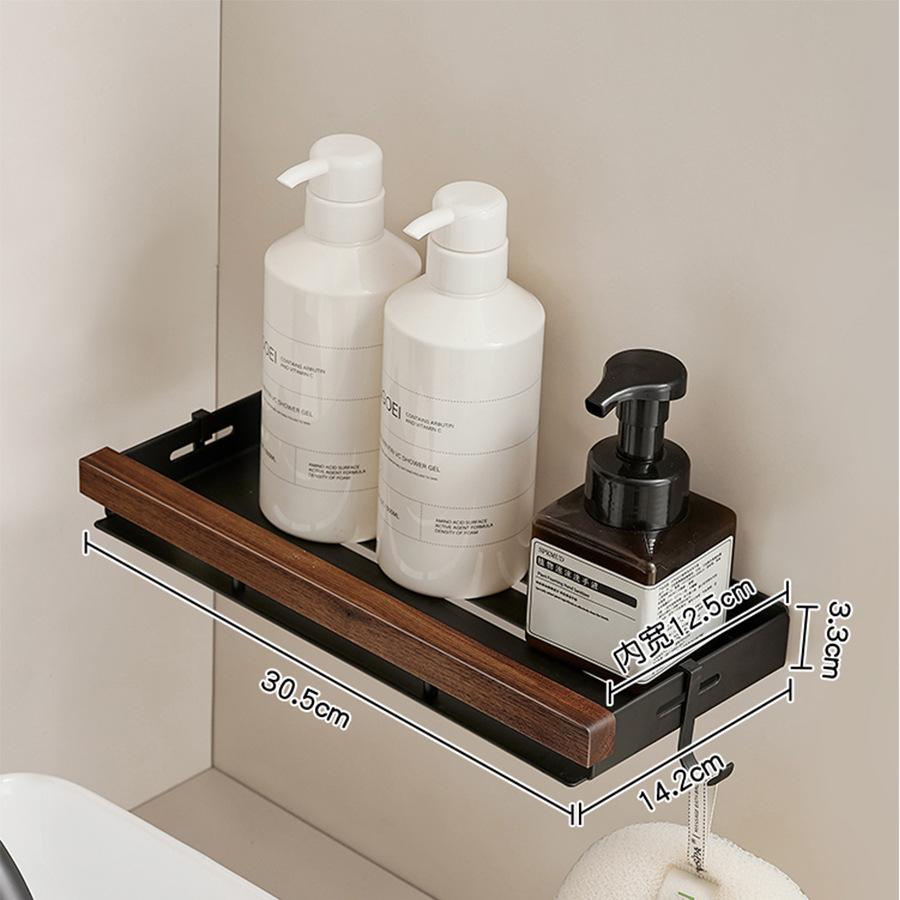 Black walnut bathroom storage rack storage rack perforated washbasin wall mounted tripod bathroom accessories corner shelf