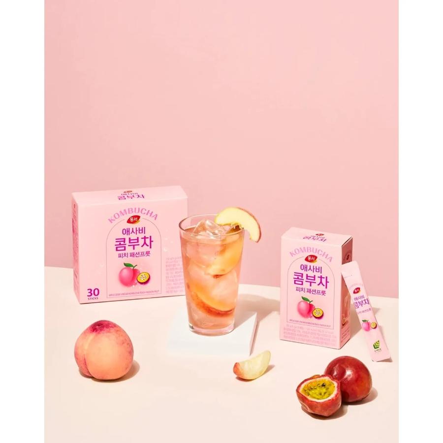 Dongsuh Apple Cider Vinegar Kombucha Peach Passion Fruit 150g (30 Sticks)