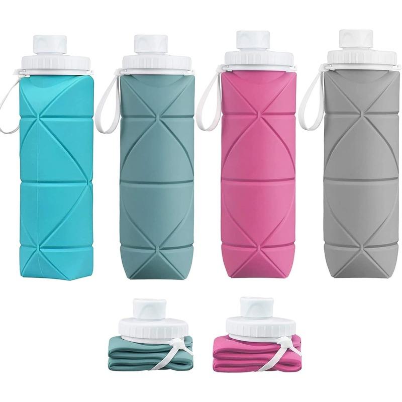 

Складные чашки для бутылок с водой, герметичный клапан, многоразовый силиконовый BPA, складная чашка для бутылки с водой для путешествий