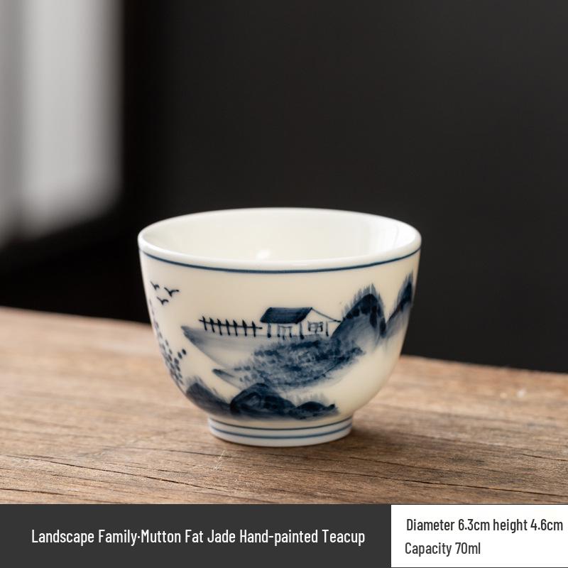 Hand-Painted Retro Ceramic Kung Fu Tea Cup Set
