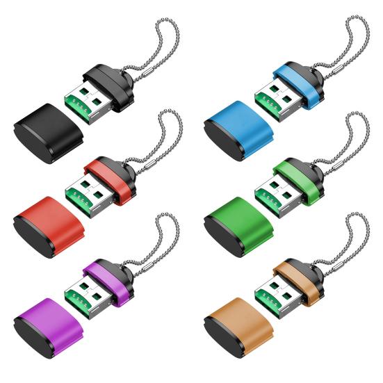 High-Speed USB Card Reader Portable Multi-Slot Adapter for TF/SD Cards, Plug-and-Play Fast Data Transfer Card Reader for Phone Computer Speaker