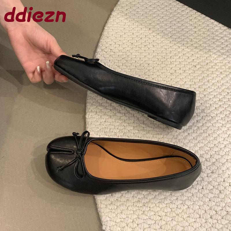 Fashion Fashion Butterfly-Knot Ladies Flats Shoes New In Summer Spring Female Shallow Footwear Strange Toe Women Flats Slip On Shoes
