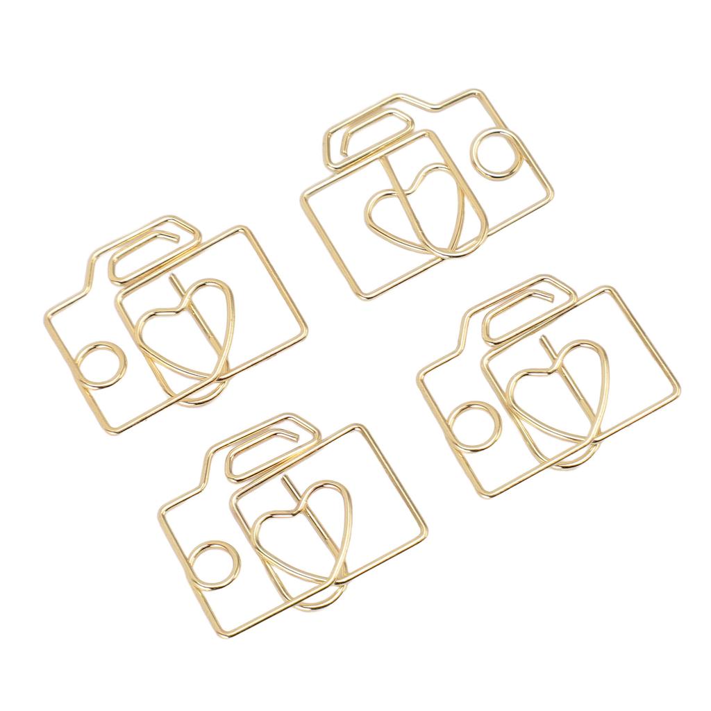 80 stk. Papirklemmer Jern Kameraformet Søte Bokmerker Planleggerklemmer med Oppbevaringsboks for Kontor