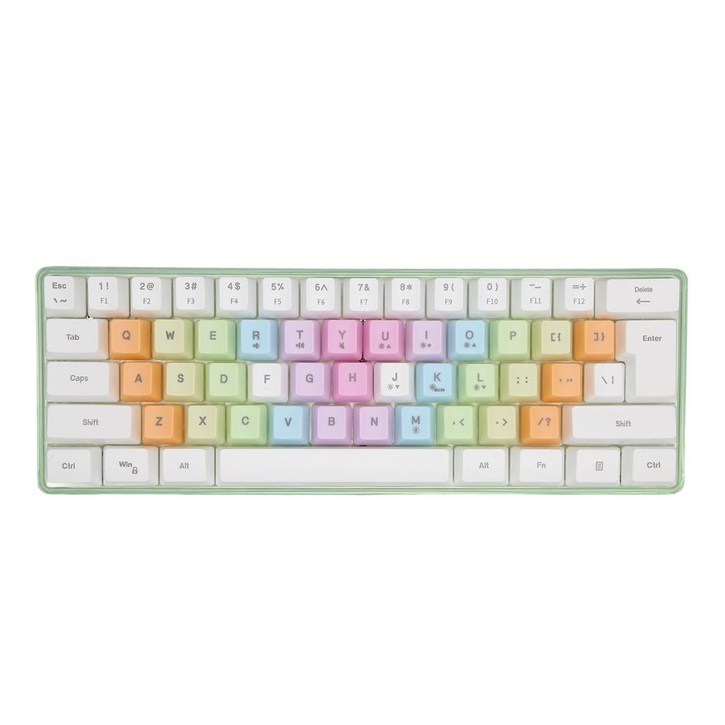 61 Keys Mechanical Keyboard RGB Backlight Colorful Keycaps Wired Mechanical Keyboard for Gaming Work