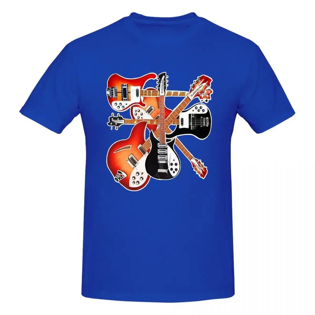 Rickenbacker Gitarre Celebration Abstrakte Kunst Collage 100% Baumwolle T-Shirt Unisex Mode T-Shirts Unisex Rundhals Kurzarm