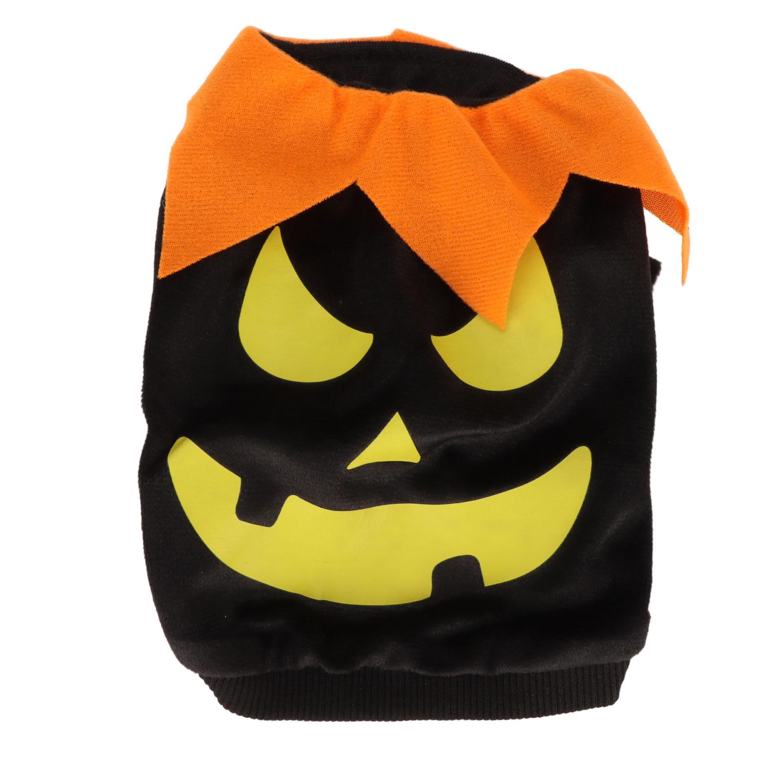 

Футболка для собак на Хэллоуин, милые тыквенные призраки, мягкая эластичная одежда для косплея домашних животных для маленьких и средних собак и кошек Black XS