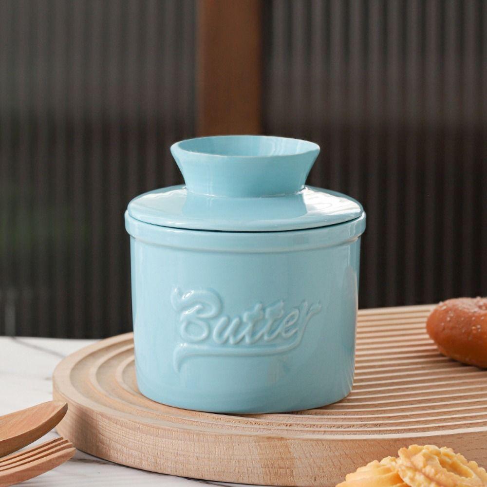 Keep Fresh Ceramic Butter Dish Glossy Finish Butter Keeper Easy To Clean Butter Holder Home