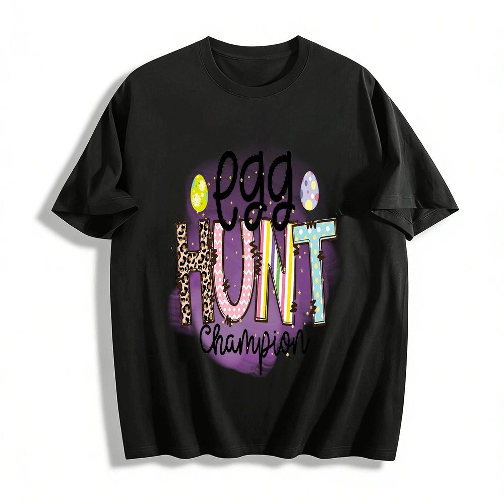 

Easter Egg Hunt Champion Fun Graphic Casual T-Shirt Pure cotton T-shirt XXS
