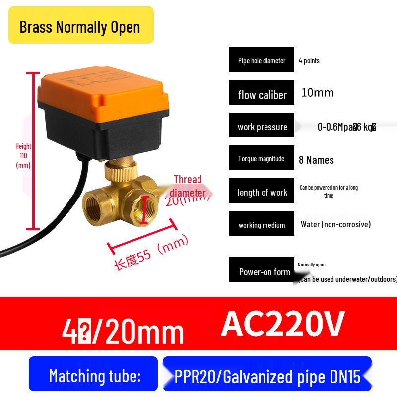 Mini Electric Ball Valve: Two-Way Threaded, Underwater & Waterproof, 220V/24V/12V